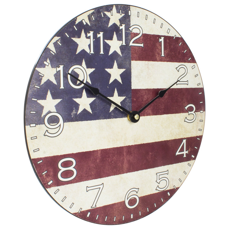 Americana Quartz Wood Wall Clock