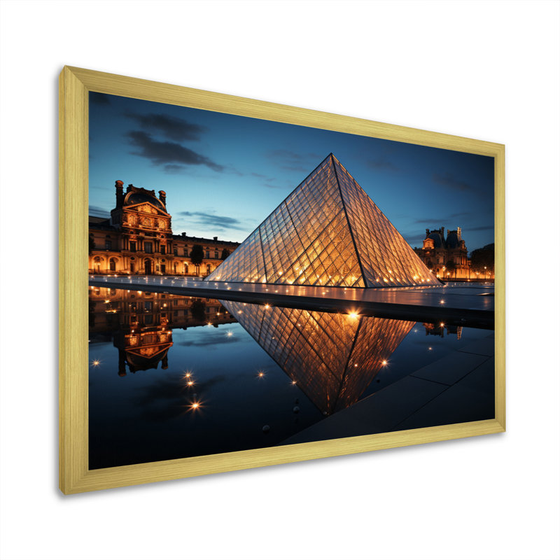 France Louvre Illumination I - impression, H 16 po x l 32 po x P 1 po, Cadre doré simple