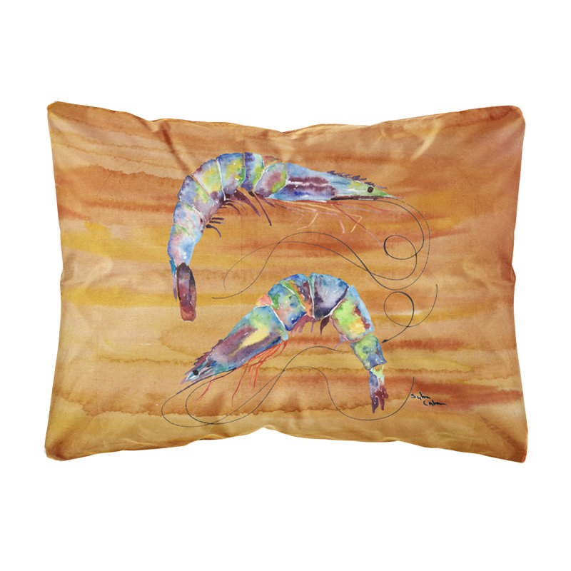 Coussin intérieur/extérieur crevette, Jaune
