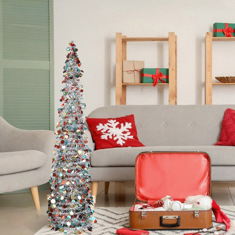 Arbre de Noël argenté 4.9Ft