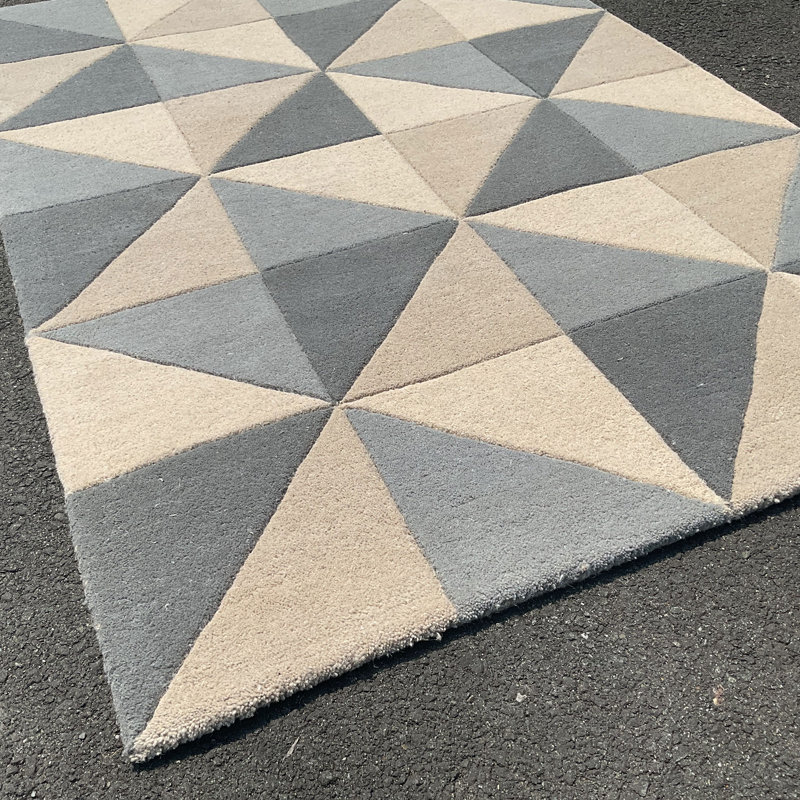 Wool Geometric Rug, Rectangle 4' x 6'