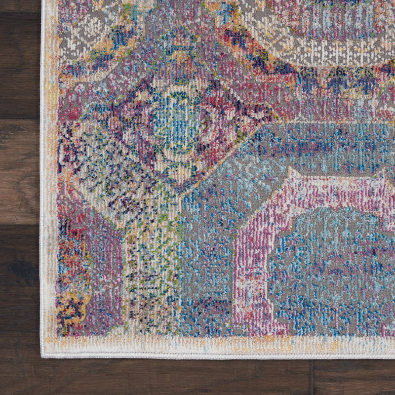Tapis transitionnel multicolore marocain Raymond, Tapis de couloir 2 pi x 6 pi