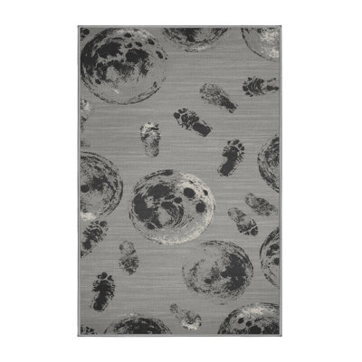 Machine Washable Space Gray Area Rug