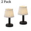 Mini lampe de table à DEL 11 "rechargeable sans fil de type C avec lampe et table de chevet à commande tactile avec abat-jour en tissu-2134906316