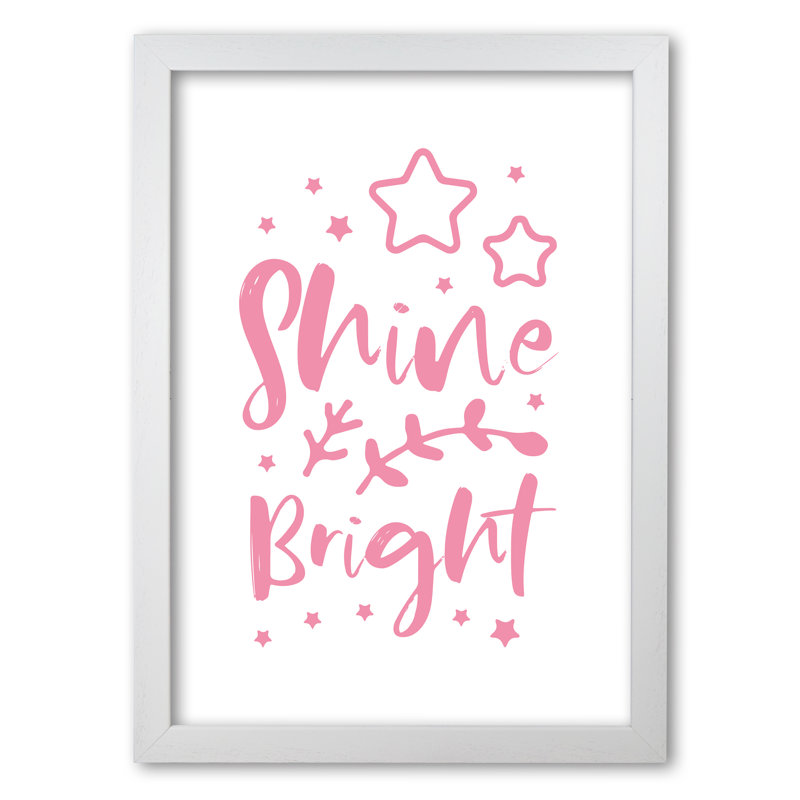 Shine Bright - Print, 42 cm H x 30 cm W x 5 cm D, White Grain Frame