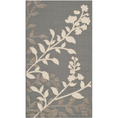 Herefordshire Floral Anthracite/Beige Indoor/Outdoor Area Rug