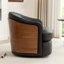 Faux Leather Swivel Barrel Chair-96441028