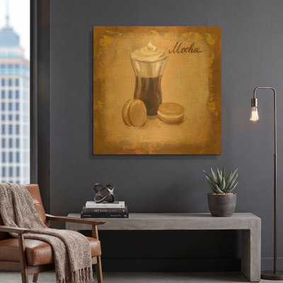 «Coffee Time I» par Silvia Vassileva, art mural en métal doré, 12 po x 12 po