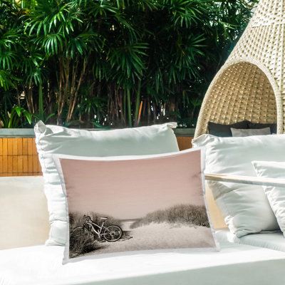 Bicycle Ride Paused Outdoor Printed Pillow by Graffitee Studios