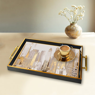 Élégant plateau en verre de 19,7 po x 11,4 po x 1,4 po | Fabrication 100% verre durable | Facile à nettoyer avec un chiffon humide | Idéal pour le service, la présentation décorative et l'organisation | Ajout élégant à la décoration intérieure