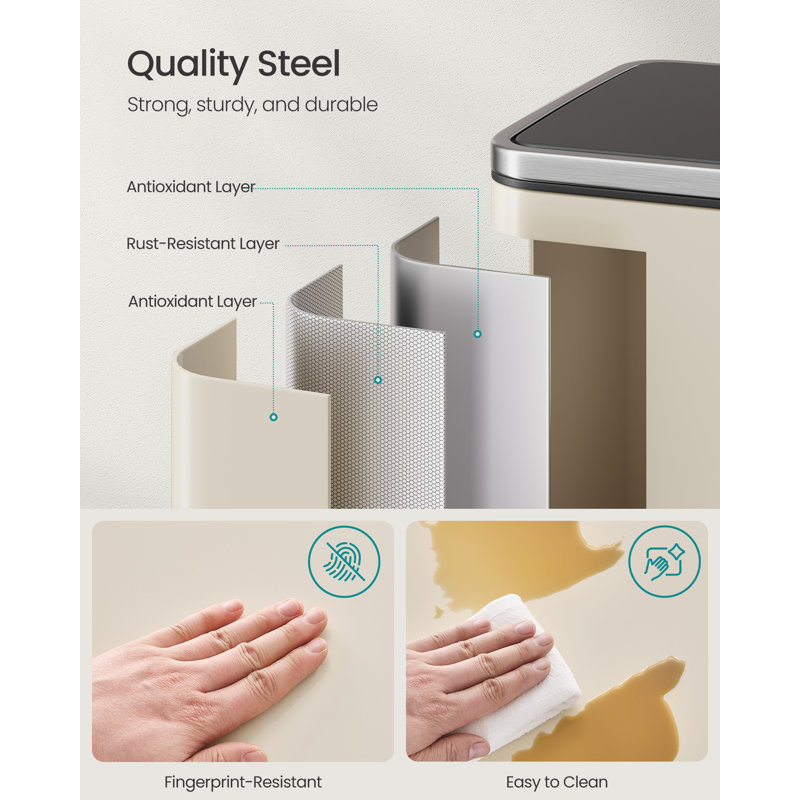 Steel Step On Kitchen Trash Can - 50L