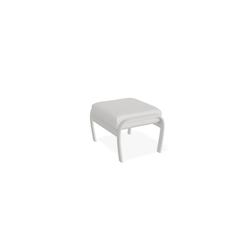 Repose-pieds avec coussin Askar, Neige texturée, Toile Sunbrella® naturel