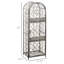 Support à vin avec cage et serrure, support à 45 bouteilles, fer antique bronze 52 pouces