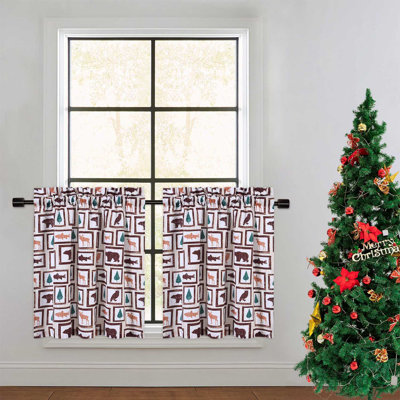 Kitchen Small Curtains 27.5" W ( Set Of 2)