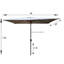 Parasol de patio 6 x 9 pi - Construction, résistant aux intempéries, inclinaison facile pour le bord de la piscine bloquant 9 pi x 6 pi, poteau rouillé, manivelle et cour à boutons