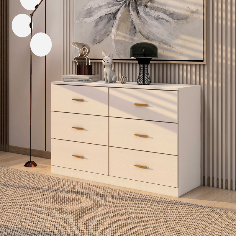 Commode 6 chambres à coucher blanche moderne - et spacieuse pour la commode de rangement de vêtements, utilisation polyvalente