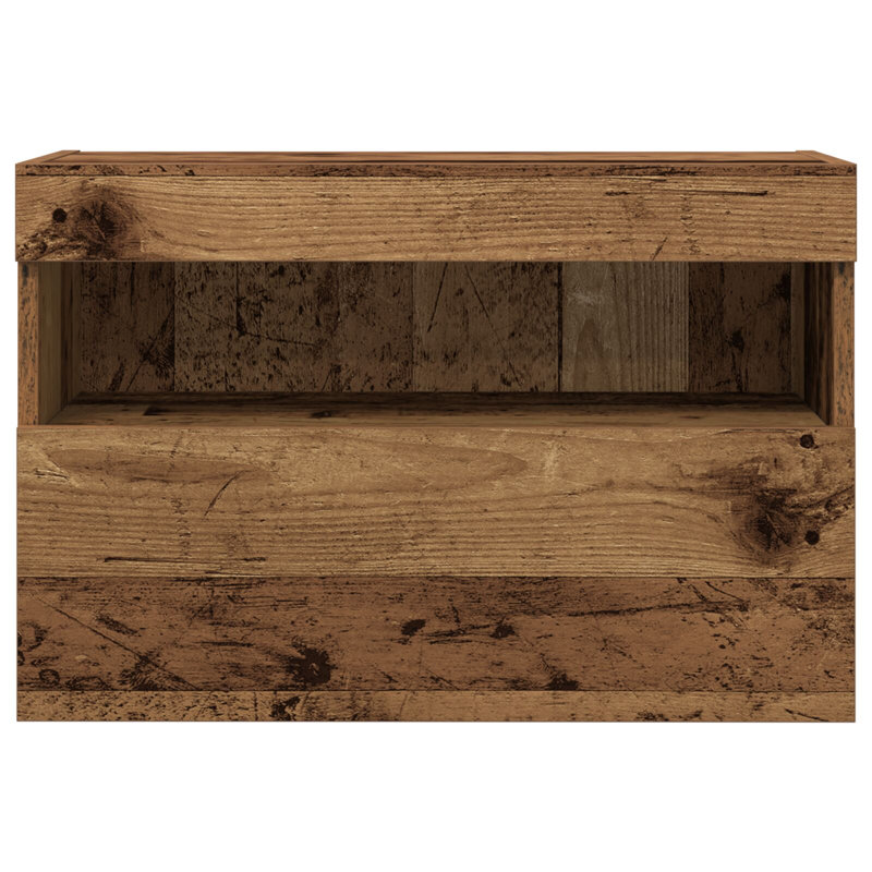 TV Wall Cabinet Engineered Wood 2 Shelving TV Stand, Old Wood