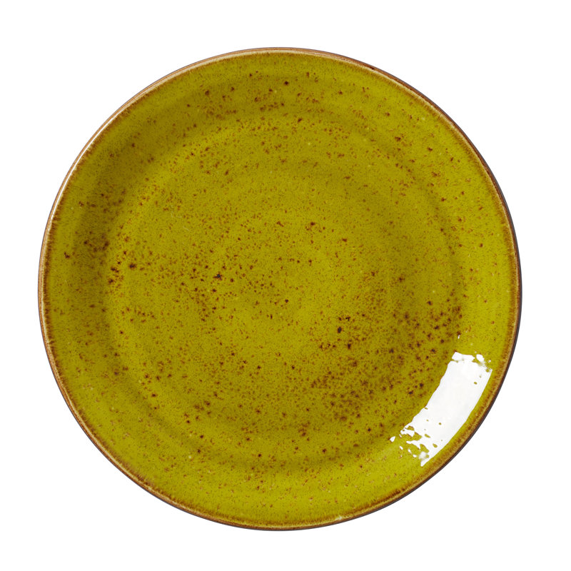 Assiette en forme de pomme craquelée, Jaune/brun