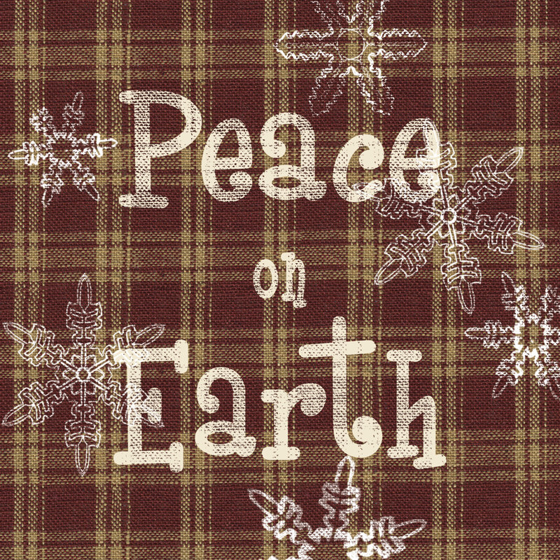 Peace On Earth Plaid 2 - Wrapped Canvas Print, 30cm H x 30cm W x 3.8cm D