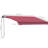 10' X 8' Retractable Balcony Awning - Red. & Water . Aluminum. Manual Crank. Deck, Yard Compatible. Multi-surface Mount. Adjustable Heat Reducing Patio Sunshade Red With Reduction. Crank, Aluminum