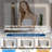 Vanity Set with 3-Color Adjustable LED Mirror, Small Makeup Desk with Power Outlet and 2 Drawers, Modern Dressing Table and Cushion Stool Set for Bedroom(32''x16''x54'')-2075083531