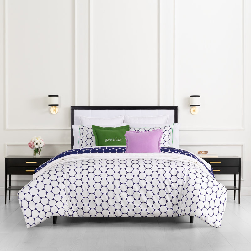 kate spade new york Bird Garden King Comforter Set, 300 Thread Count Cotton Reversible Cover, All Season 3 Piece Bedding, Machine Washable, Floral Multicolor 