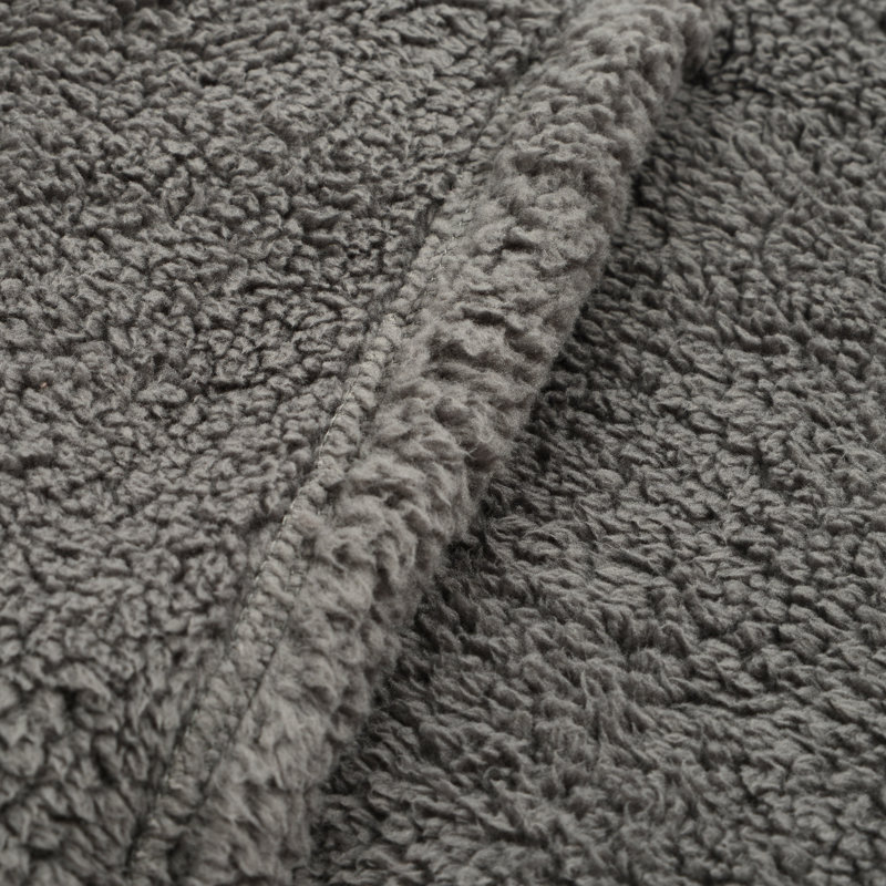 Jeté en fausse fourrure, gris