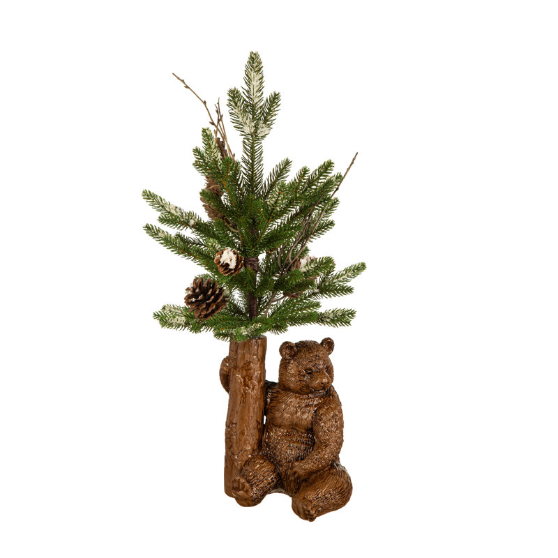 21" Pinecone Tree with Bear Pot
