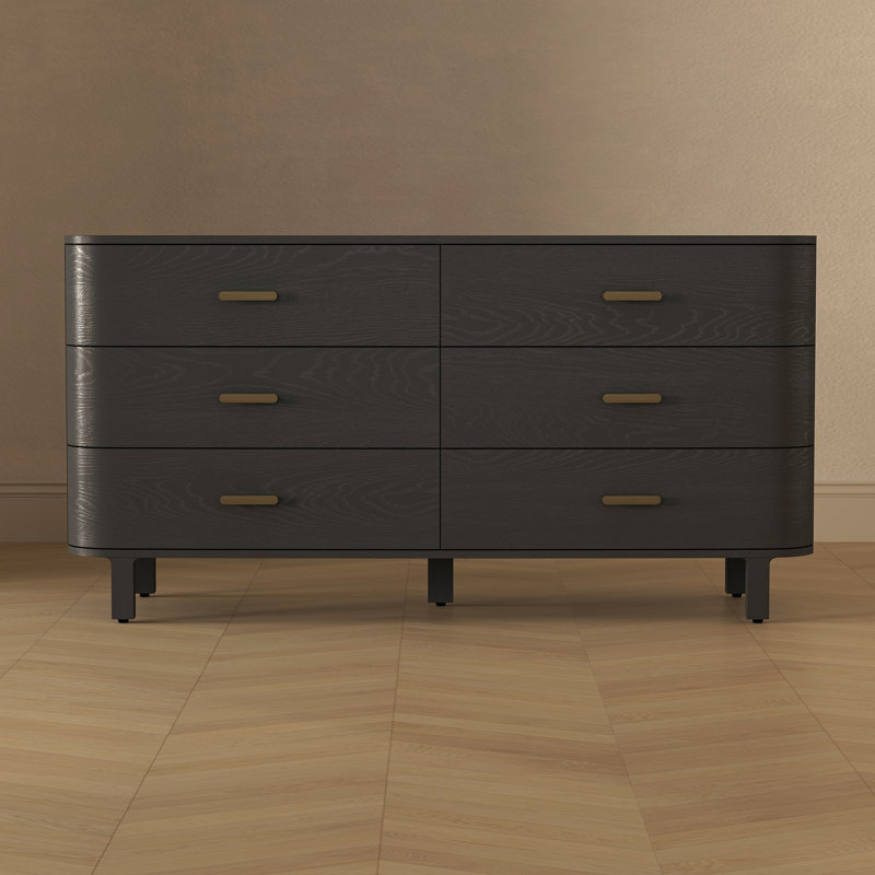 Commode double contemporaine 68 po Solara, Noir