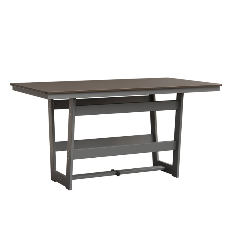 Table rectangulaire à hauteur de comptoir 70 po Berlin Gardens Hudson, Bronze martelé, Brouillard