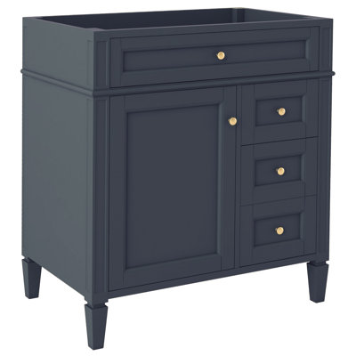 Meuble-lavabo de salle de bain de 30 po sans lavabo supérieur, armoire de rangement moderne avec 2 tiroirs et un tiroir rabattable (BASSIN INCLUS)