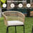 3 Pcs Rope Woven Patio Bar Set With Soft Cushions And Acacia Wood Tabletop