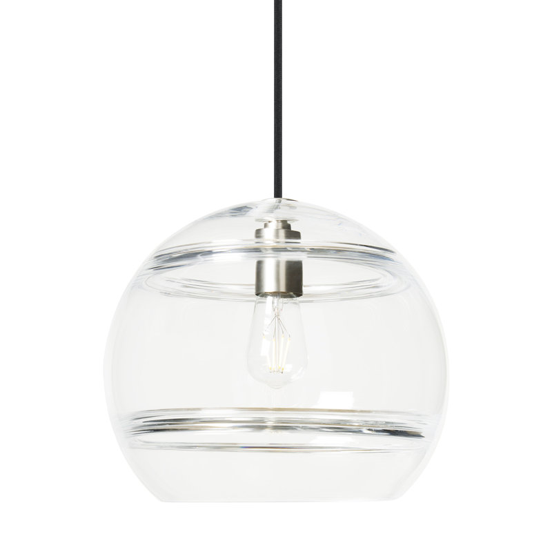 Sedona 1 - Light LED Pendant, Satin Nickel, Clear, Yes
