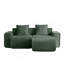 Canapé modulaire en L à 2 places avec passepoil à bordure française, sans assemblage requis, canapé à 2 places avec coussins décoratifs et 1 repose-pieds mobile, tissu de velours vert