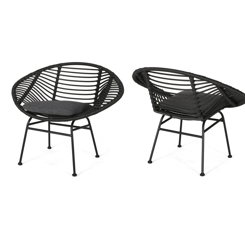 Fauteuil Papasan large de 93,98 cm, englund, Gris foncé, gris