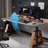 Gray Rectangular Sintered Stone Standing desk-1111697294