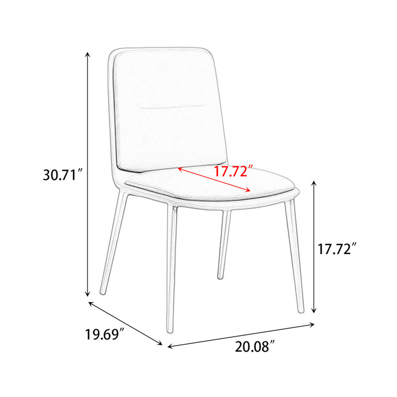 Brown Solid back side Chair(Set of 2)
