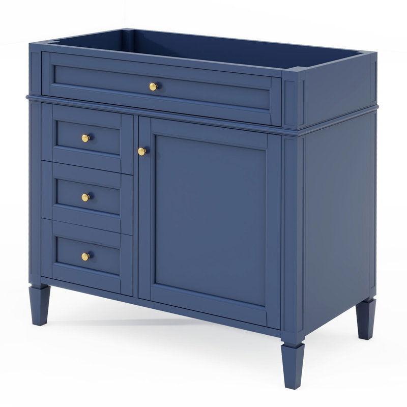Meuble-lavabo de salle de bain moderne sans lavabo supérieur, Bleu