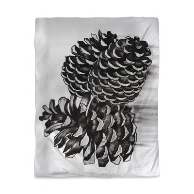 Housse de couette gris rustique | Trois pommes de pin, décor de nature morte