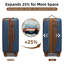Ensemble de 6 valises avec sacs de voyage, valises rigides extensibles avec roulettes à verrou TSA