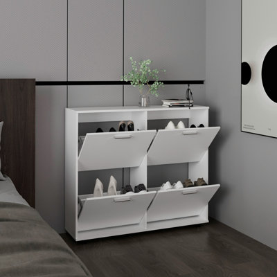 Range-chaussures, 4 portes, 4 tablettes pour une grande organisation