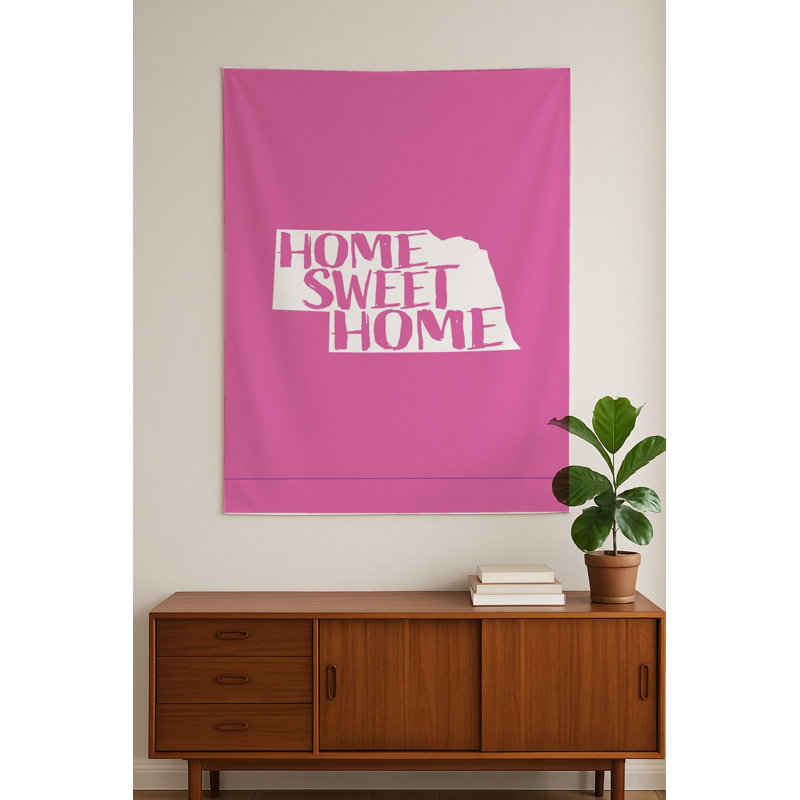 DOUX FOYER — Silhouette de l'État du Nebraska — Tapisserie murale intérieure format portrait, H 60 po x l 51 po