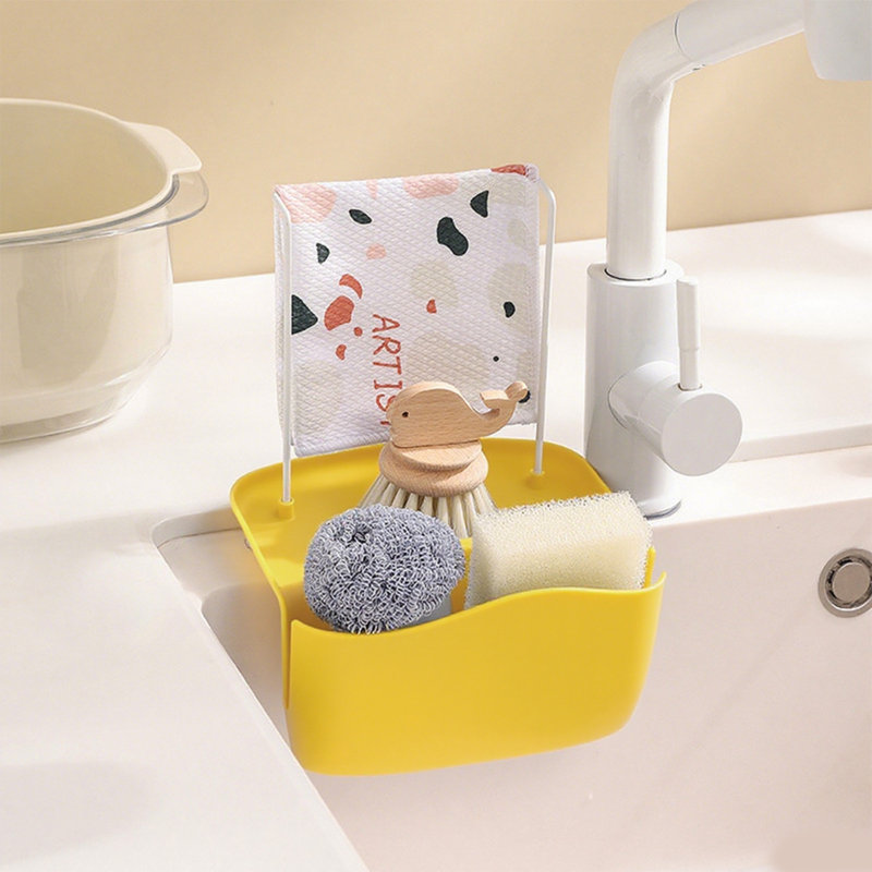 Support de rangement pour évier, H 9,05 po x l 7,08 po x P 6,29 po, Jaune