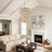 Bohemia 32" Beige Wood Beaded Tiered Large Statement Chandelier for Spacious Living Room, Entryway, High Ceiling Foyer