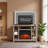 Multifunctional TV Stand with Electric Fireplace for Up to 49" TVs, Mystic Oak Finish with Storage Shelves