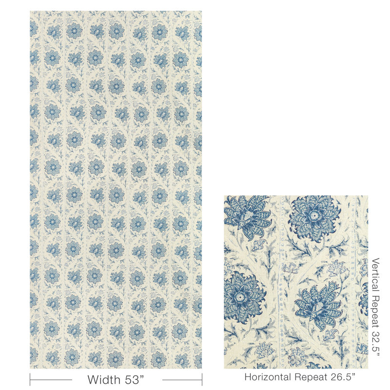 Calico Vine Fabric, Porcelain