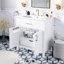 Meuble-lavabo de 30 pouces avec lavabo en céramique - bois massif +, rangement spacieux, poignées exquises pour un évier qui rehausse le style, espace de rangement, design élégant-836388067