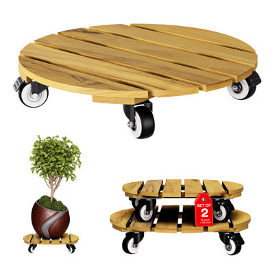 Boîtes à fleurs rondes en bois 