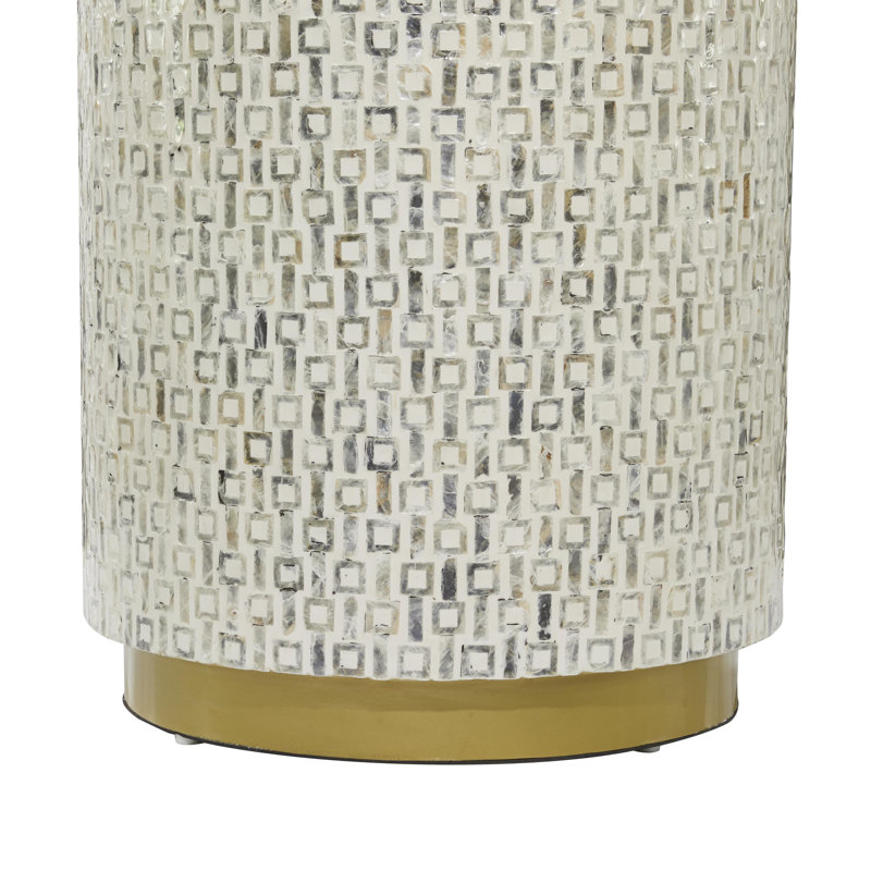 Table de bout Baird Pearl Barrel, Blanc, H 22 po x l 18 po x P 18 po