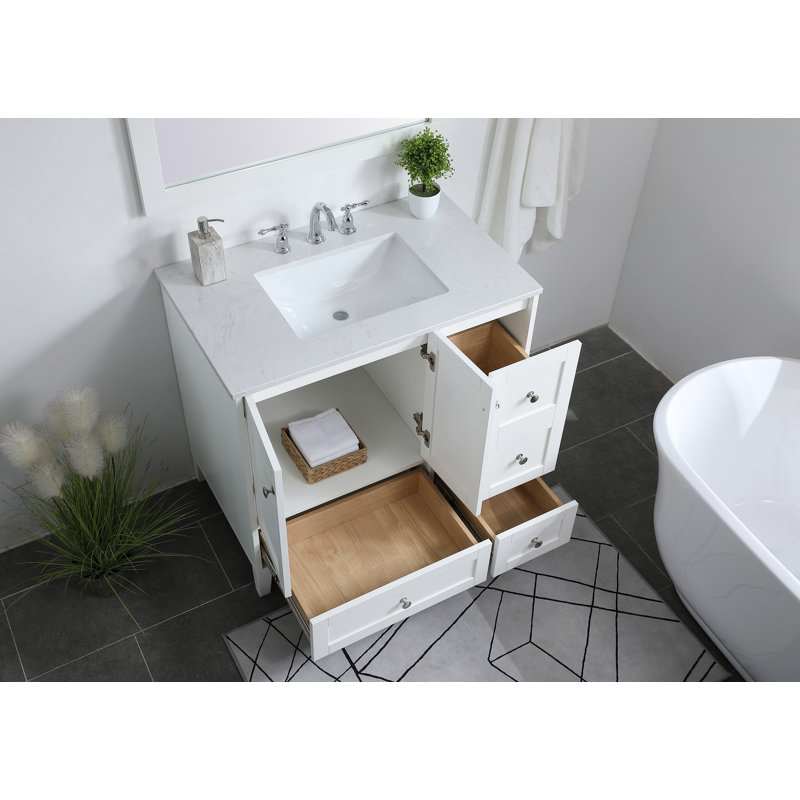 Ensemble de meuble-lavabo simple 36 po Selma, Blanc
